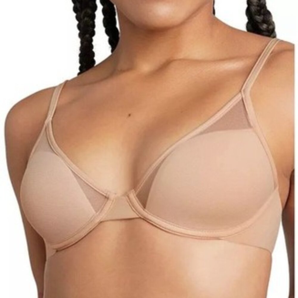 Pepper Classic All You Bra Underwire Nude Tan Size 32A Mesh EUC